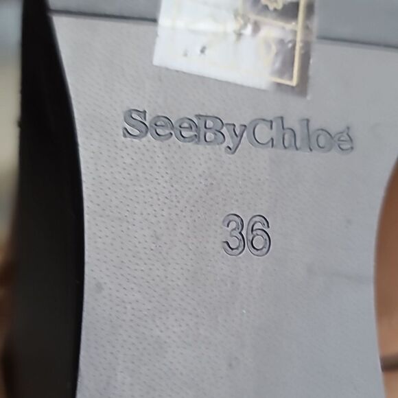 See by Chloe Epona Fringe Wedge Bootie, Biscotto Size EU 36 NEW - Picture 8 of 8